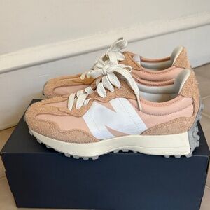 New Balance Women's Beige and White Sneakers